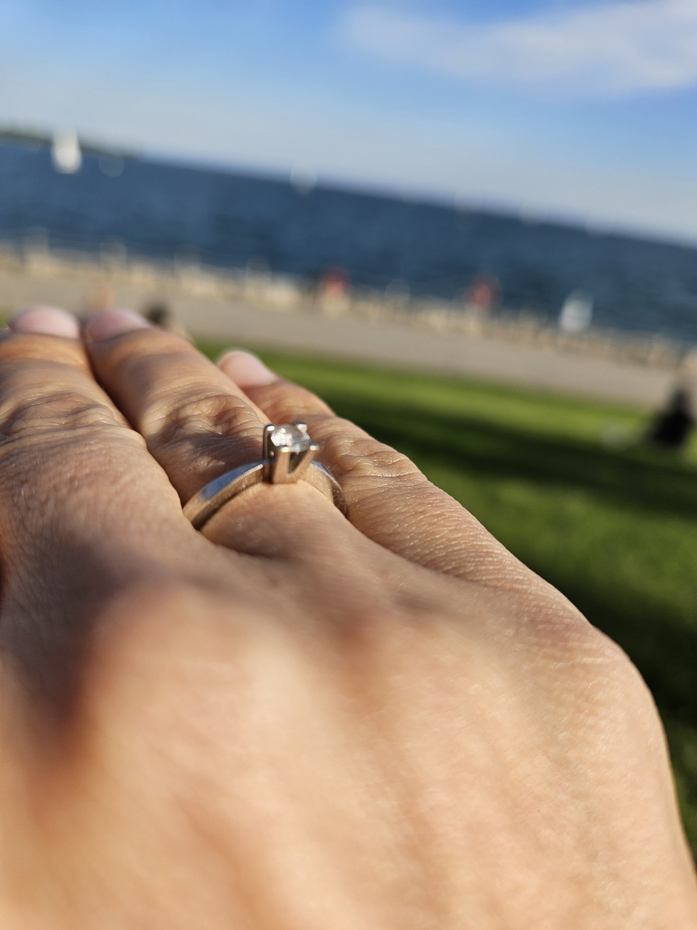 Classic Solitaire Ring In White Gold with Clear Stone